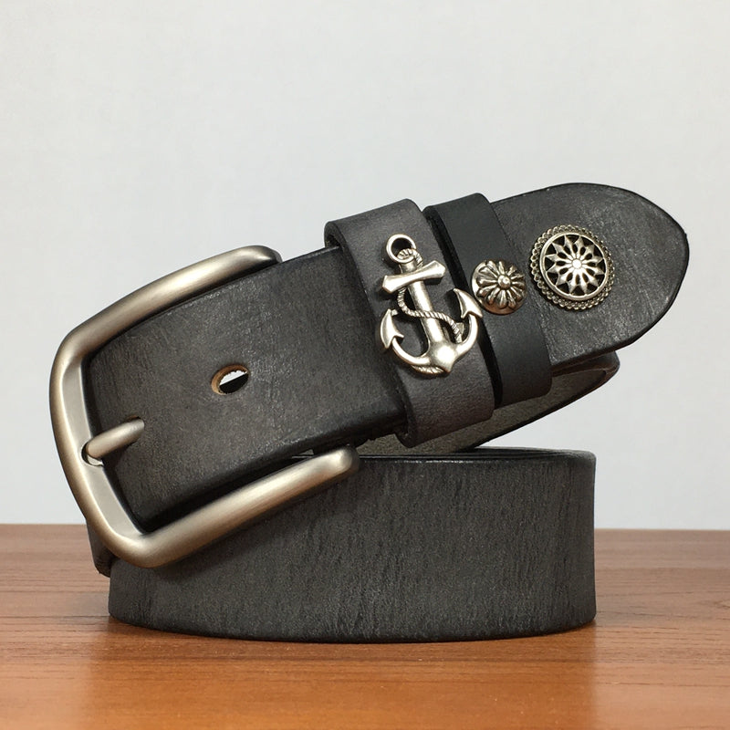 TOYAR Hand-riveted vintage leather belt for women