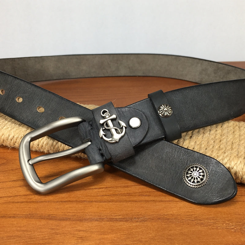 TOYAR Hand-riveted vintage leather belt for women