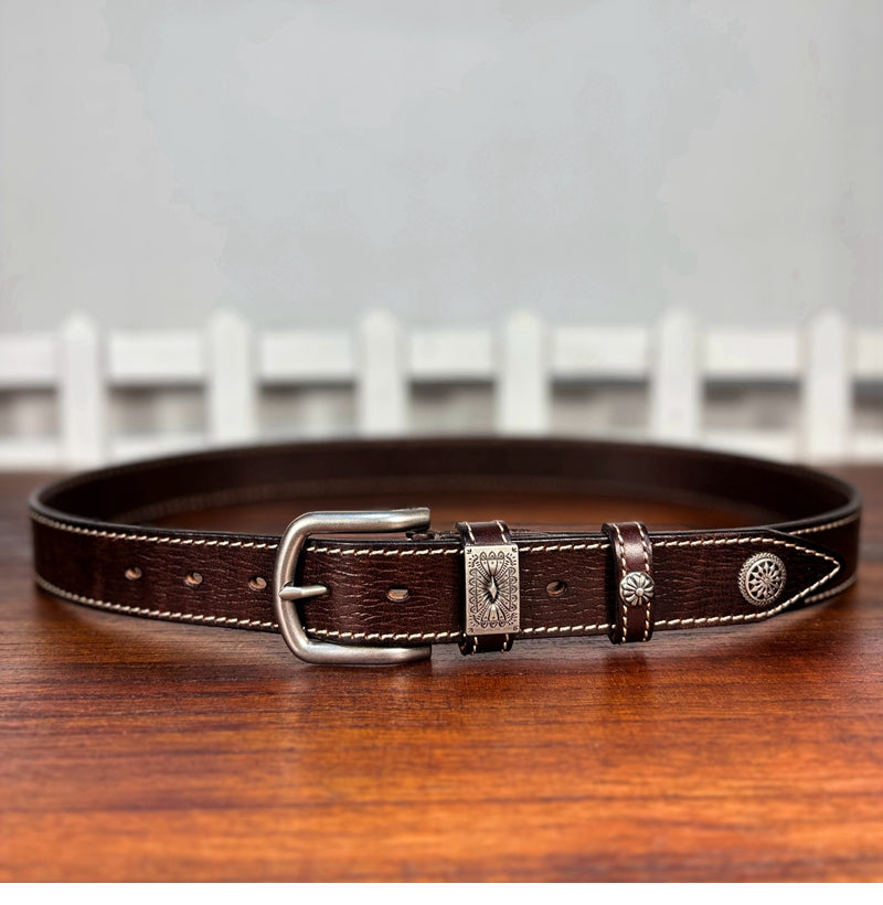 TOYAR Handmade Women's Casual Versatile Top Grain Leather Belt with Pin Buckle