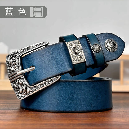 TOYAR handmade vintage leather belts with arabesque patterns.