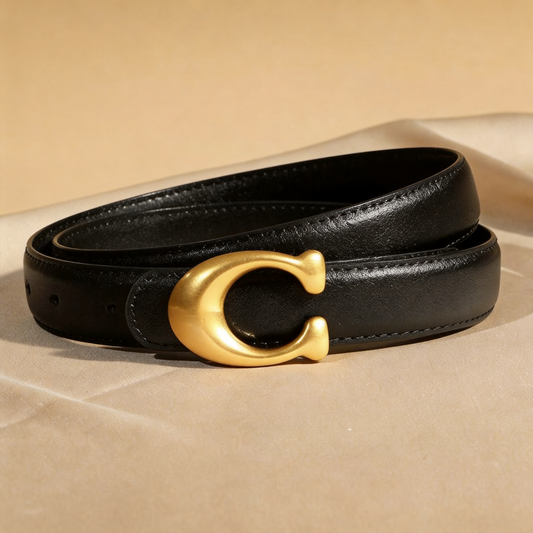 TOAYR Zinc Alloy C Leather Belt