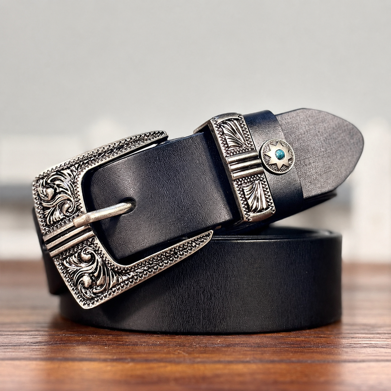 TOYAR Handmade Vintage Tang grass buckle Women's Genuine Leather Belt