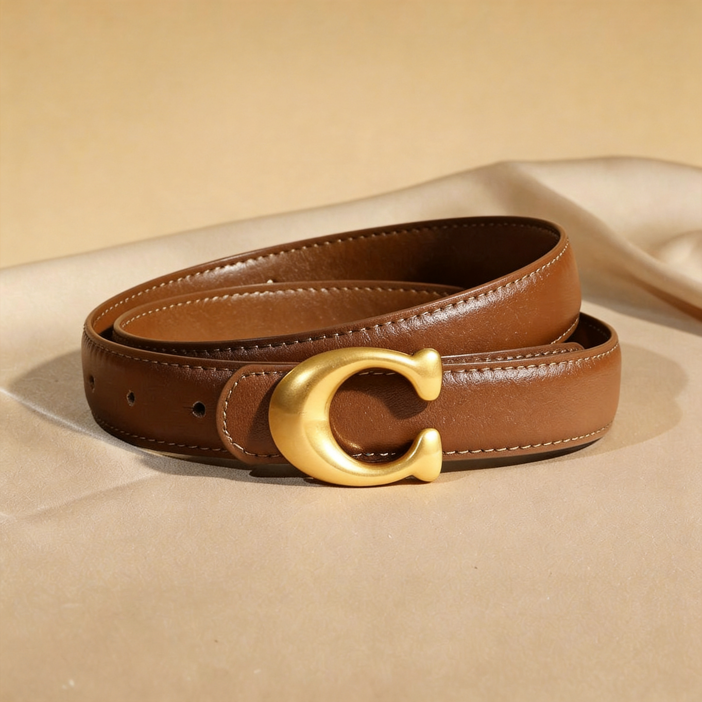 TOAYR Zinc Alloy C Leather Belt