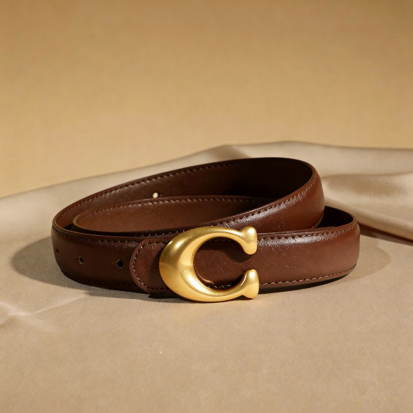 TOAYR Zinc Alloy C Leather Belt