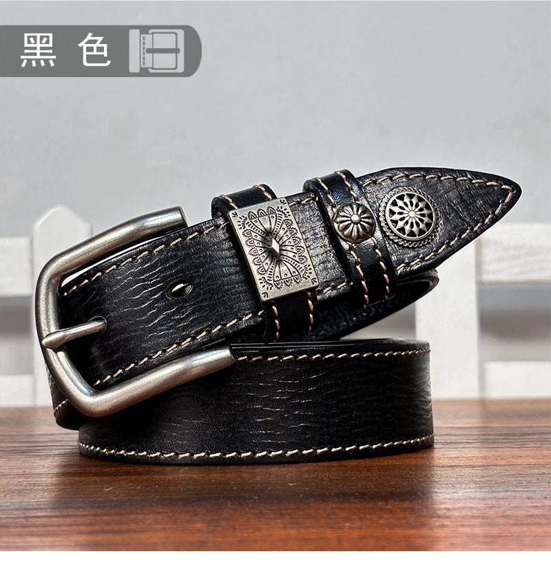 TOYAR Handmade Women's Casual Versatile Top Grain Leather Belt with Pin Buckle