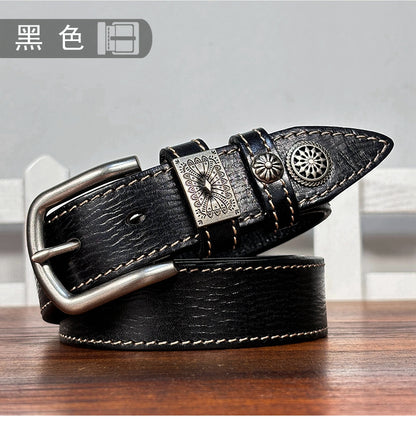 TOYAR Handmade Women's Casual Versatile Top Grain Leather Belt with Pin Buckle