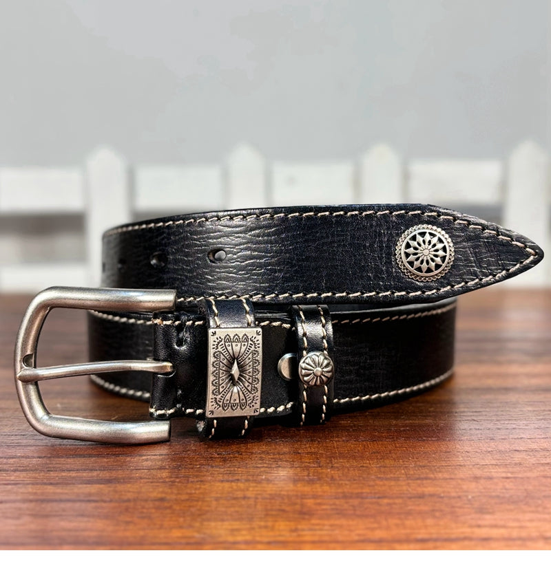 TOYAR Handmade Women's Casual Versatile Top Grain Leather Belt with Pin Buckle