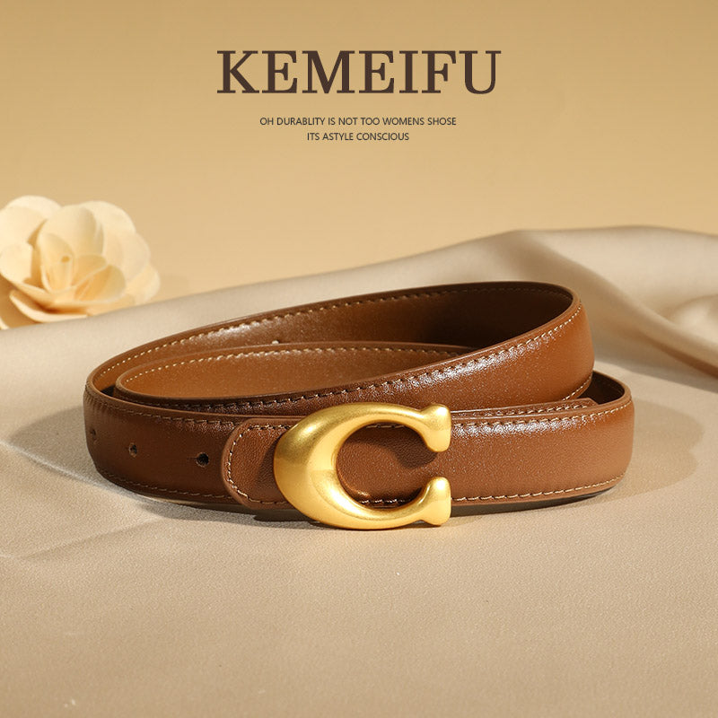 TOAYR Zinc Alloy C Leather Belt