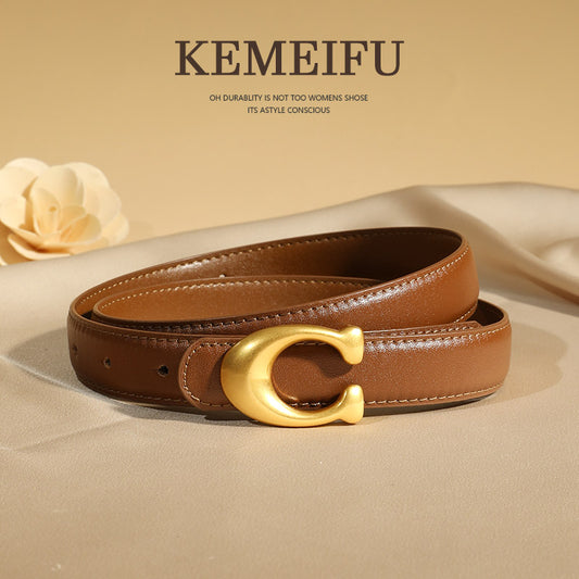 TOAYR Zinc Alloy C Leather Belt