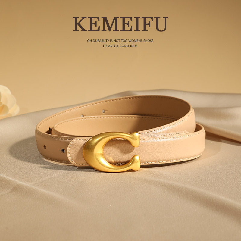 TOAYR Zinc Alloy C Leather Belt