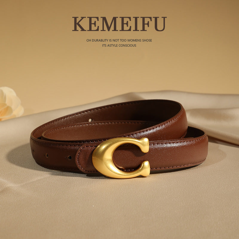 TOAYR Zinc Alloy C Leather Belt